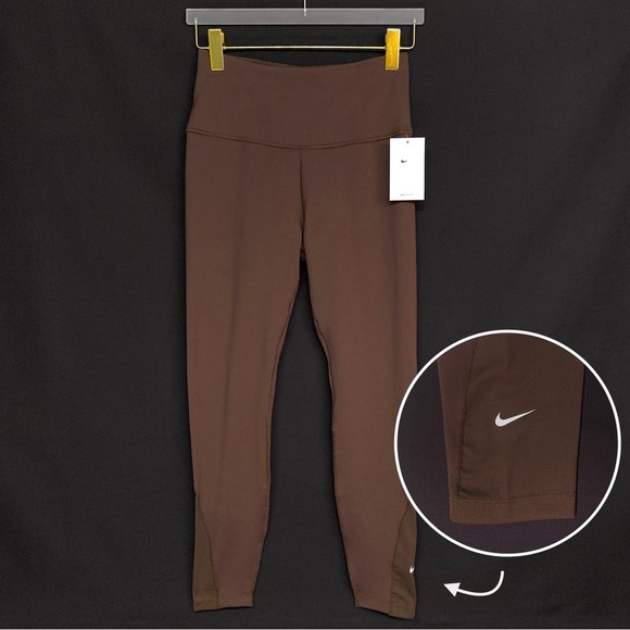NIKE One — High Waist 7/8 Length Leggings w/ Contoured Mesh Panels MEDIUM - NWT - Picture 1 of 13